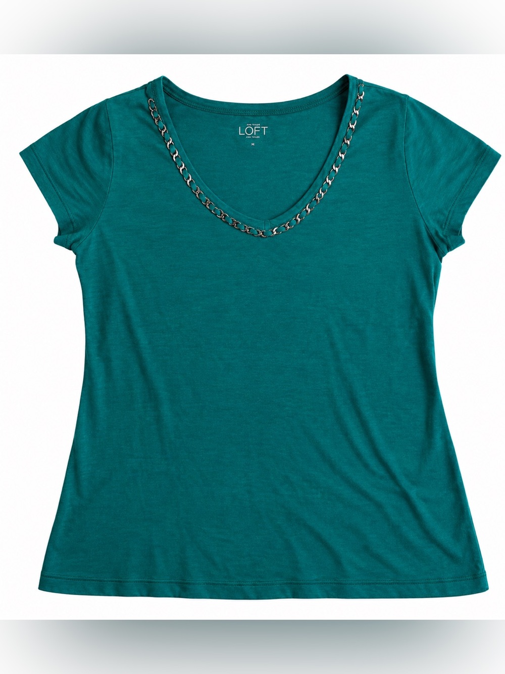 Ann Taylor LOFT gently worn green v neck t-shirt